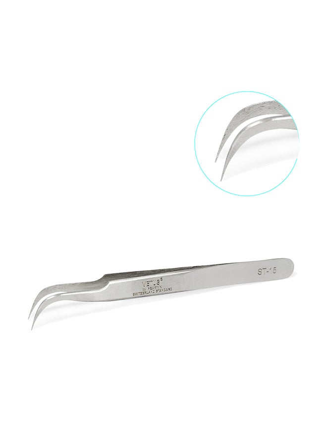 IOLITE Professional Precision Stainless Steel Stainless Tweezer Super Fine Curved Tip 115Mm - Image 2