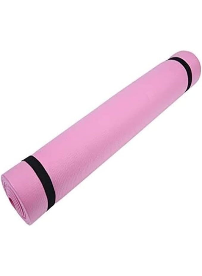 Spaceshoop Yoga and Exercise Mat with Carrying Strap, 6mm - Pink  - Image 1