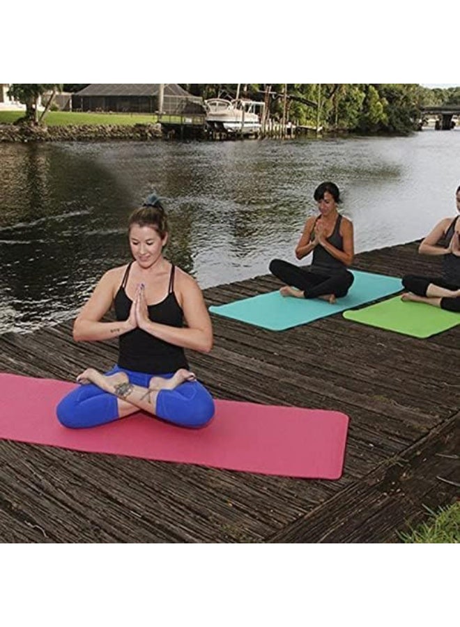 Spaceshoop Yoga and Exercise Mat with Carrying Strap, 6mm - Pink  - Image 2
