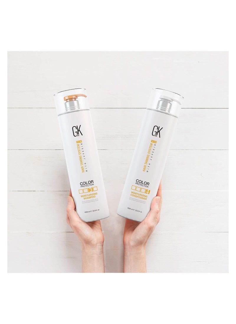 GK Hair - Moisturizing Shampoo And Conditioner Sets 1000Ml For Color Treated Hair - Daily Use Cleansing Dry To Normal Sulfate Paraben-Free - Image 1