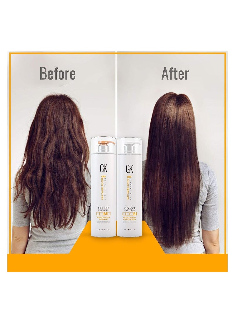 GK Hair - Moisturizing Shampoo And Conditioner Sets 1000Ml For Color Treated Hair - Daily Use Cleansing Dry To Normal Sulfate Paraben-Free - Image 1