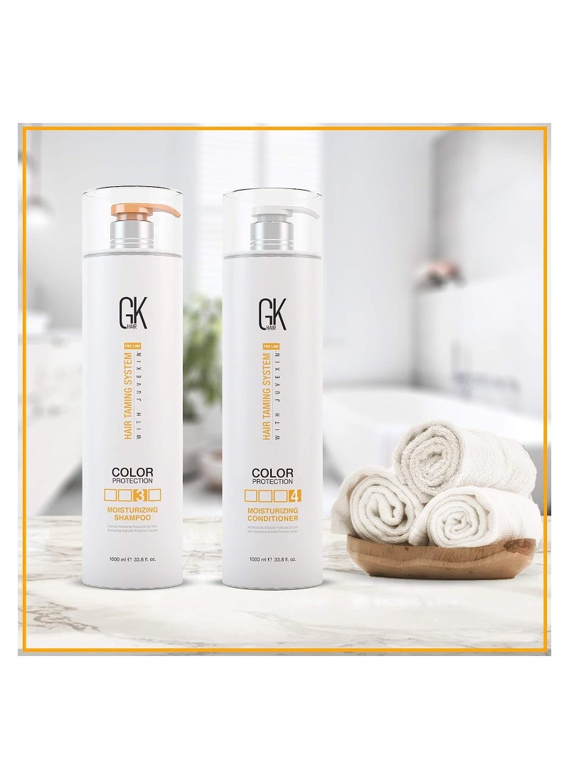 GK Hair - Moisturizing Shampoo And Conditioner Sets 1000Ml For Color Treated Hair - Daily Use Cleansing Dry To Normal Sulfate Paraben-Free - Image 1