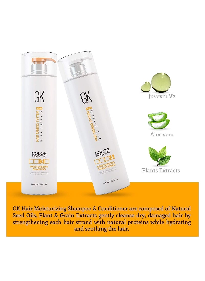 GK Hair - Moisturizing Shampoo And Conditioner Sets 1000Ml For Color Treated Hair - Daily Use Cleansing Dry To Normal Sulfate Paraben-Free - Image 1