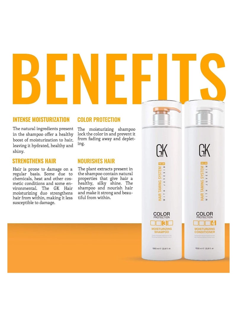 GK Hair - Moisturizing Shampoo And Conditioner Sets 1000Ml For Color Treated Hair - Daily Use Cleansing Dry To Normal Sulfate Paraben-Free - Image 1