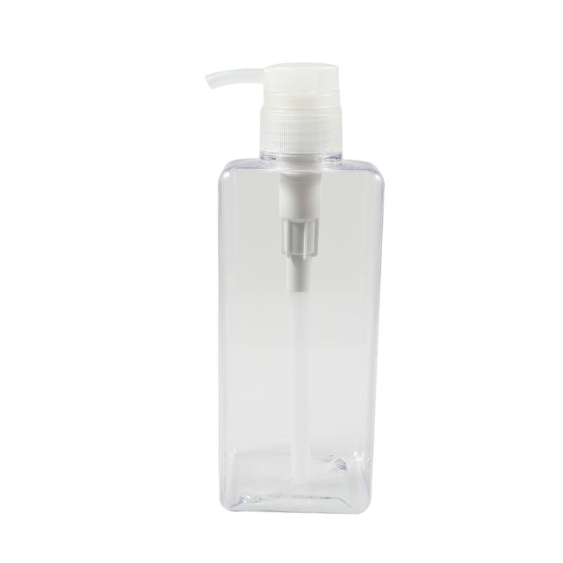 650ML Large Capacity Transparent Square Lotion Bottle Shampoo Shower Gel Bottle - Image 1
