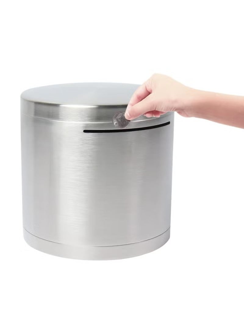 Piggy Bank For Cash/Coin Safe Saving Stainless Steel Safe Money Bank for Adults/Kids Saving, Money Saving Box(Must Break to Open Metal to Get Money)-5.9 Inch - Image 1
