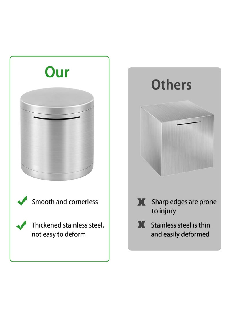 Piggy Bank For Cash/Coin Safe Saving Stainless Steel Safe Money Bank for Adults/Kids Saving, Money Saving Box(Must Break to Open Metal to Get Money)-5.9 Inch - Image 3