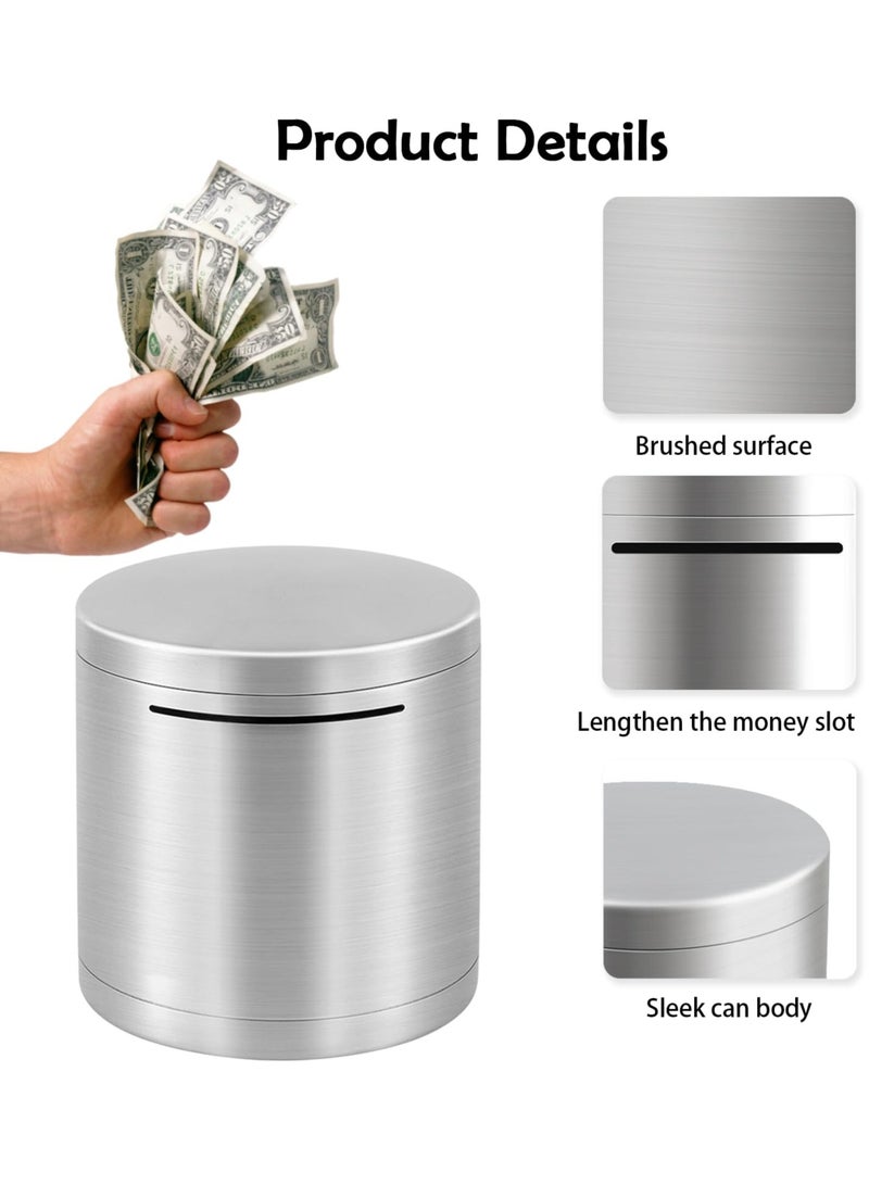 Piggy Bank For Cash/Coin Safe Saving Stainless Steel Safe Money Bank for Adults/Kids Saving, Money Saving Box(Must Break to Open Metal to Get Money)-5.9 Inch - Image 5