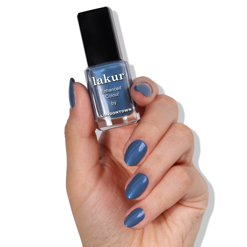 LONDONTOWN lakur Nail Polish - Chip-Resistant, Non-Toxic, Conditions & Hydrates Nails Shimmery Blue Chrome, Blue Diamond, .40 fl oz - Image 1