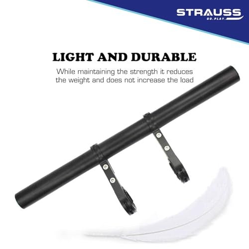 STRAUSS Cycle Handle Bar Extender | Lightweight Durable Bicycle Handle Bar Extension Bracket | Ideal for Holding Motorcycle & E-Bike Lamp Speedometer, GPS Phone | Cycling Accessories, (Black) - Image 4