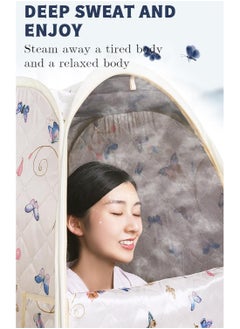 Generic Portable Sauna Steam Tent with 2.6L Steam Generator Full Size Home Personal Sauna Box Steam Room for Home Relaxation Spa Including Chair Carry Bag 1200W (Blue-Thickening and Height)  - Image 5