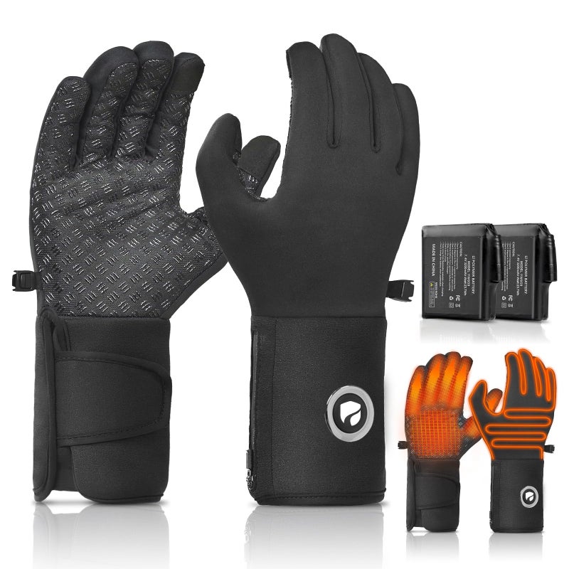 Dr. Prepare DR.PREPARE Heated Gloves for Men Women, 3200mAh Rechargeable Electric Battery, Thin Heated Motorcycle Work Gloves Liners, Touch Screen Gloves Winter Hand Warmer for Hunting Skiing Snowboarding L Size - Image 1