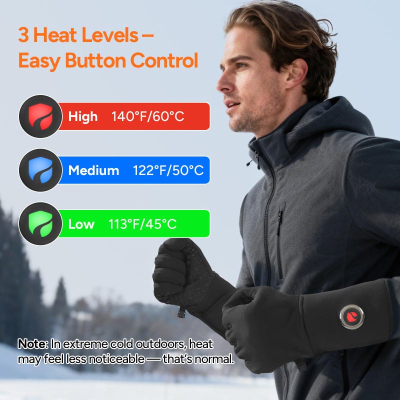 Dr. Prepare DR.PREPARE Heated Gloves for Men Women, 3200mAh Rechargeable Electric Battery, Thin Heated Motorcycle Work Gloves Liners, Touch Screen Gloves Winter Hand Warmer for Hunting Skiing Snowboarding L Size - Image 4