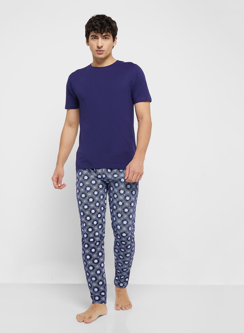 سفنتي فايف تيشيرت وبنطلون رياضي بطبعة كاملة - Image 1