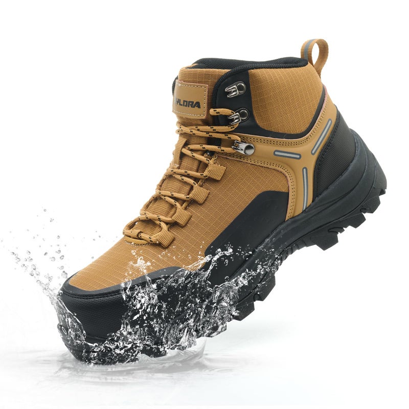 Xyldra Waterproof Steel Toe Boots for Men Wide Width Slip Resistant Work Shoes Lightweight Non Slip Safety Sneakers Construction Composite Toe Working Footwear ï¼ˆyellow 43ï¼‰ - Image 1