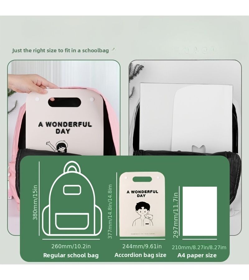 Sunshine Boy 13 Layer A4 Organ Bag Large Capacity Folder For School Season Student Test Paper Storage Multi Layer Finishing Artifact - Image 2