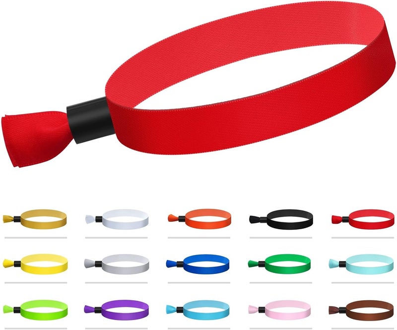 Comflora 100 Pcs Cloth Event Wristband, Disposable Wristbands for Events, Colored Wristbands Events,for Lightweight Concert,Club Entrance Wrist Strap Party Wristband Event (Color : Red) - Image 1