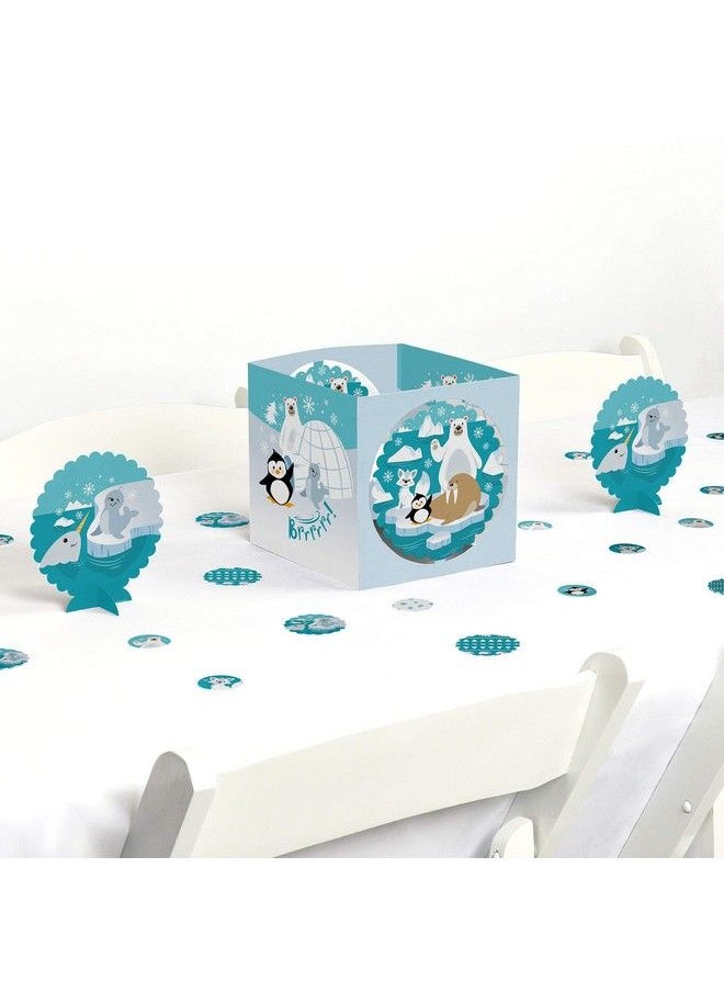 Big Dot of Happiness Arctic Polar Animals Winter Baby Shower Or Birthday Party Centerpiece And Table Decoration Kit  - Image 2