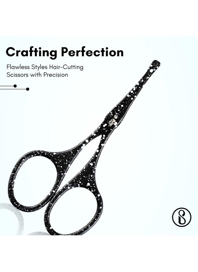 Moustache Scissors For Hair Cutting, Rounded-Tip, Nasal Scissor - Facial Hair, Beard, Mustache, Nose Hair, Ear Hair Trimming - Premium Razor Sharp And Precise - Professional Grooming Scissors Black - pzsku/ZE11CB4FC06AFCD316D36Z/45/_/1735567179/e1c90b66-af08-4c74-98bc-e93902dd131b