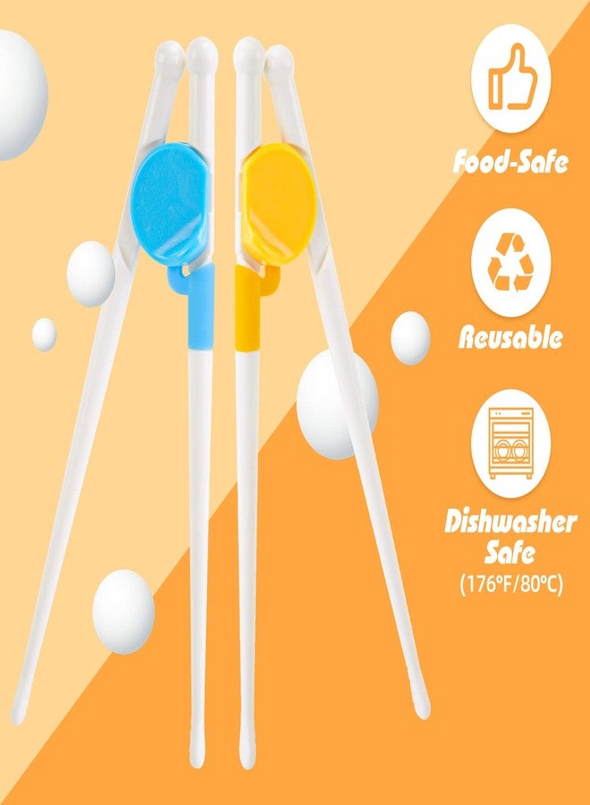 هانزغو عيدان طعام للأطفال من هانزجو، 4 أزواج من عيدان التدريب للأطفال الصغار والرضع، آمنة للغسل في غسالة الصحون، هدية ممتعة ومناسبة للأطفال. - Image 5