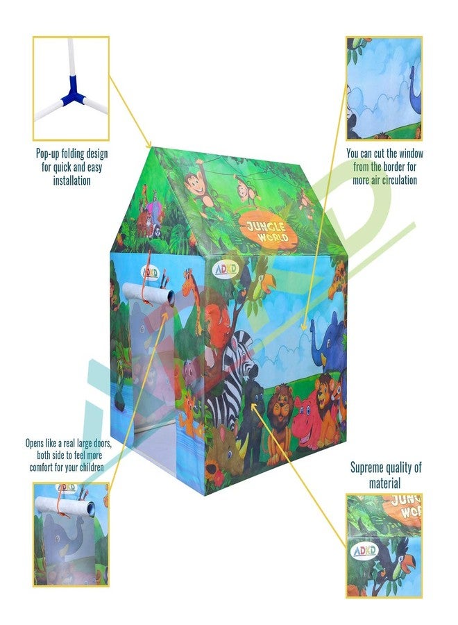 ADKD Jumbo Size Tent House for Kids 10 Yrs Old Girls&Boys Toy Hut Type Play House (Jumbo,Jungle),Multicolor, Tent House Theme - Image 4