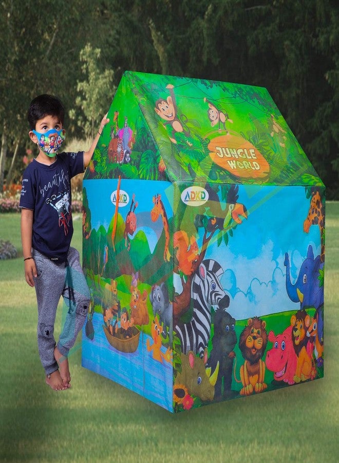ADKD Jumbo Size Tent House for Kids 10 Yrs Old Girls&Boys Toy Hut Type Play House (Jumbo,Jungle),Multicolor, Tent House Theme - Image 3