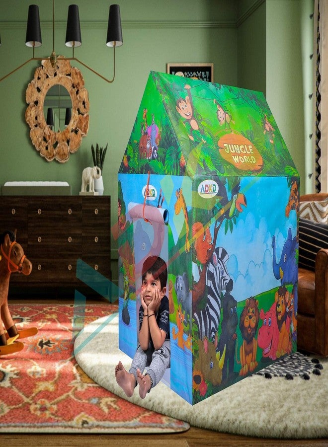 ADKD Jumbo Size Tent House for Kids 10 Yrs Old Girls&Boys Toy Hut Type Play House (Jumbo,Jungle),Multicolor, Tent House Theme - Image 2