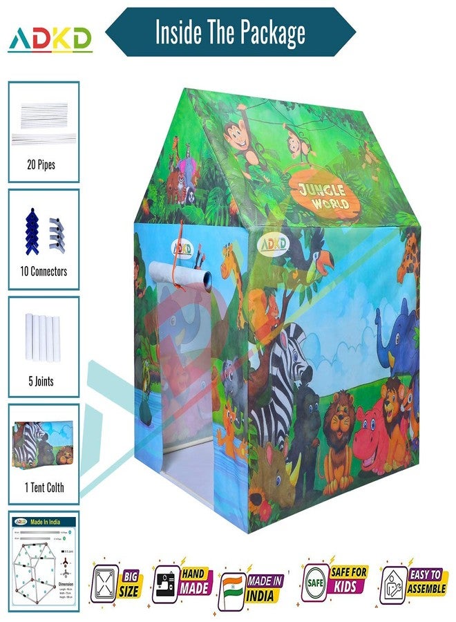 ADKD Jumbo Size Tent House for Kids 10 Yrs Old Girls&Boys Toy Hut Type Play House (Jumbo,Jungle),Multicolor, Tent House Theme - Image 5