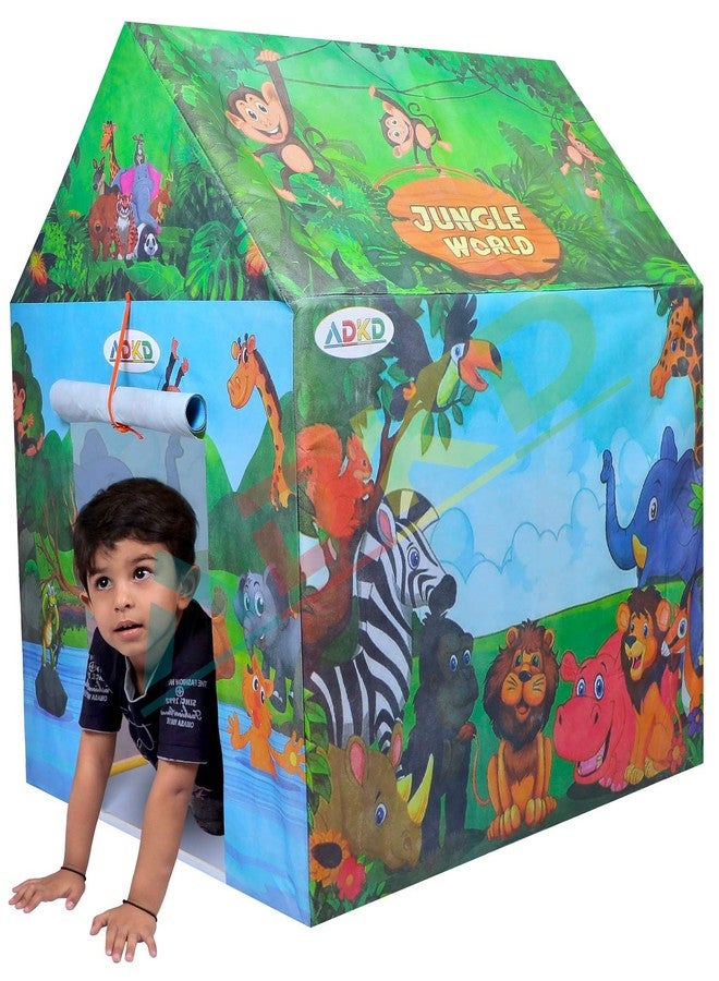 ADKD Jumbo Size Tent House for Kids 10 Yrs Old Girls&Boys Toy Hut Type Play House (Jumbo,Jungle),Multicolor, Tent House Theme - Image 1