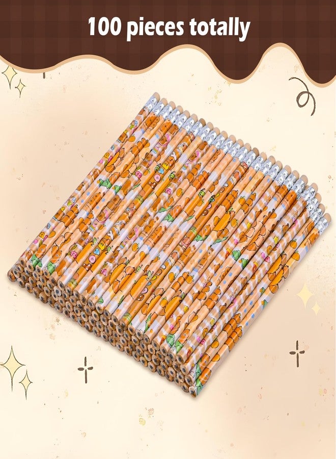Ulema 100Pcs Cute Capybara Pencils Party Favors Supplies Return Gifts Kawaii Birthday Gifts Party Goodie Bag Stuffers Pinata Filler Supplies Classroom Rewards. - Image 2