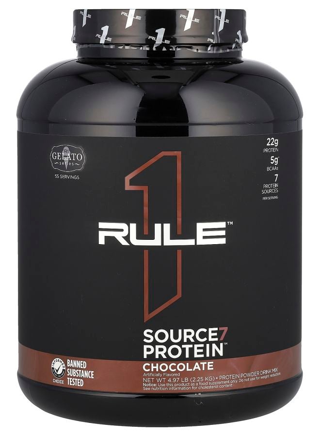 مسحوق بروتين سورس 7 بنكهة الشوكولاتة 4.97 رطل (2.25 كجم)