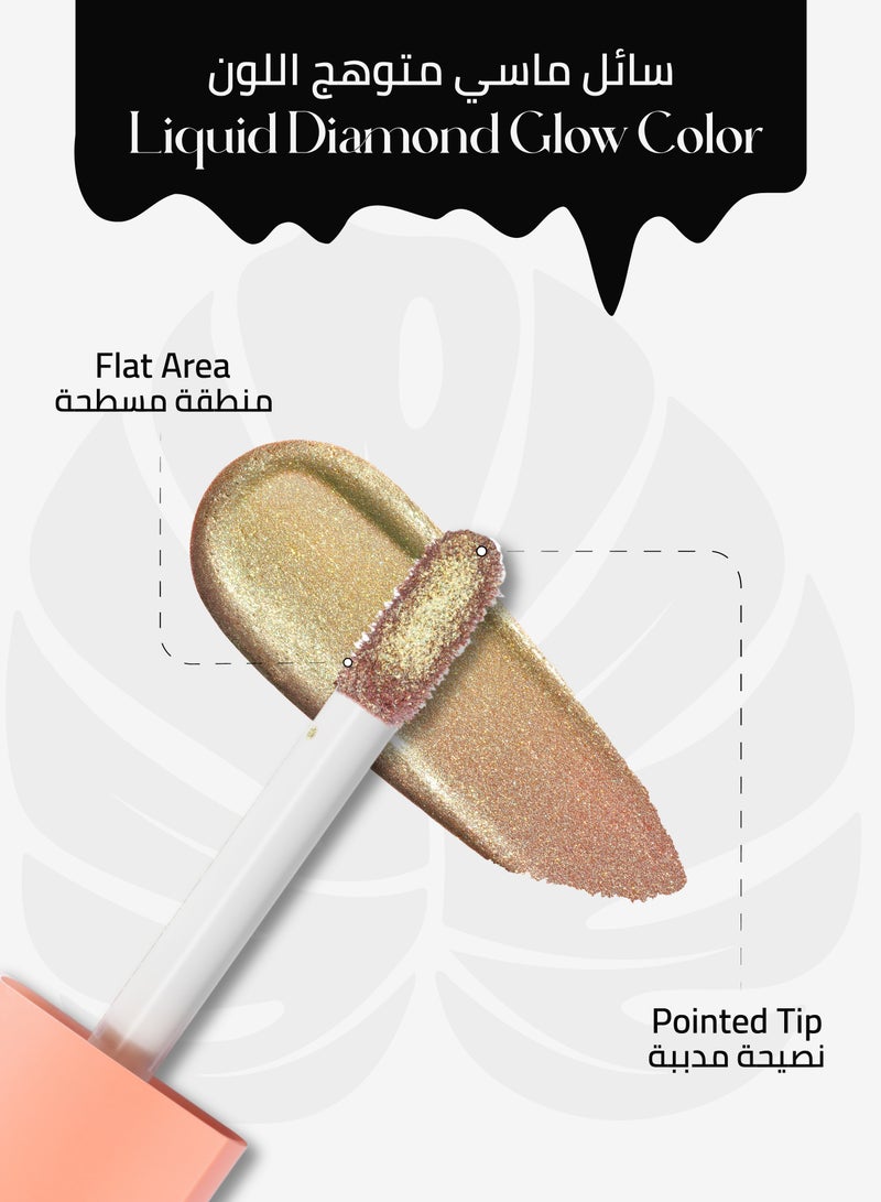 Oulac Liquid Glitter Eyeshadow - Metallic & Shimmer Formula, Intense Sparkle Eyeshadow, Eyeliner & Highlighter, Fine Sparkle & Glow, Blendable, Crease-Resistant, Vegan & Cruelty-Free, Long-Lasting, 5.4g - Gold Baby - 21 - Image 2