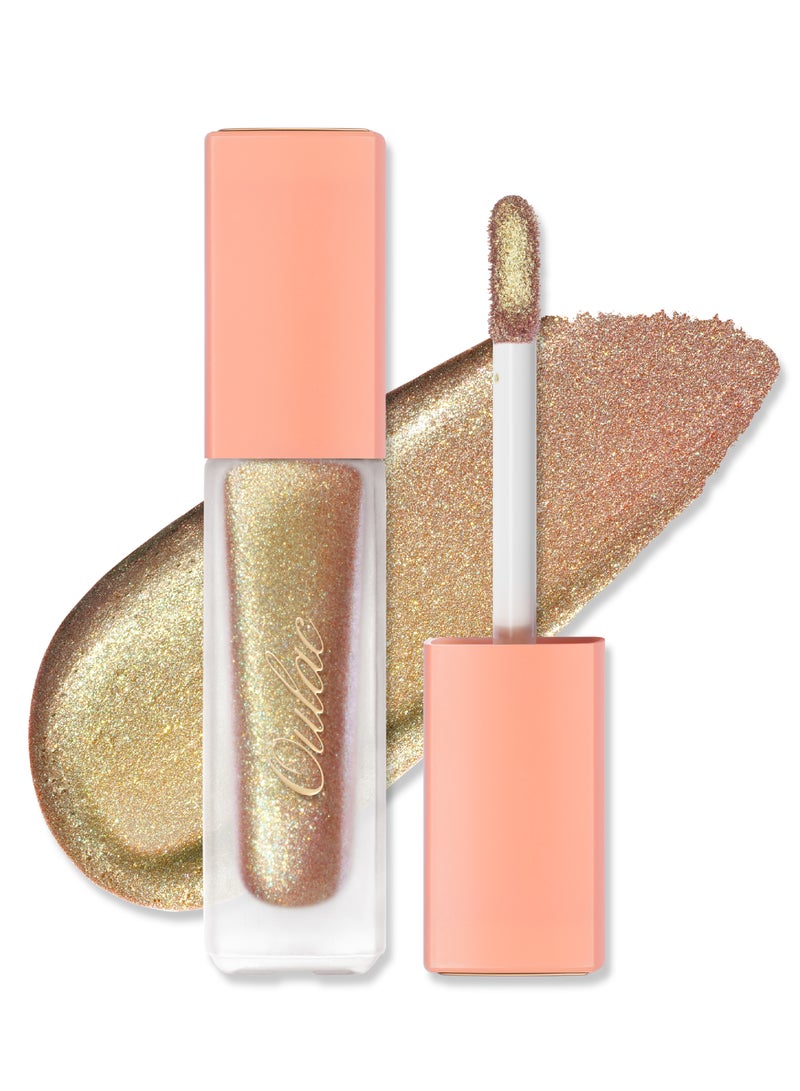 Oulac Liquid Glitter Eyeshadow - Metallic & Shimmer Formula, Intense Sparkle Eyeshadow, Eyeliner & Highlighter, Fine Sparkle & Glow, Blendable, Crease-Resistant, Vegan & Cruelty-Free, Long-Lasting, 5.4g - Gold Baby - 21 - Image 1