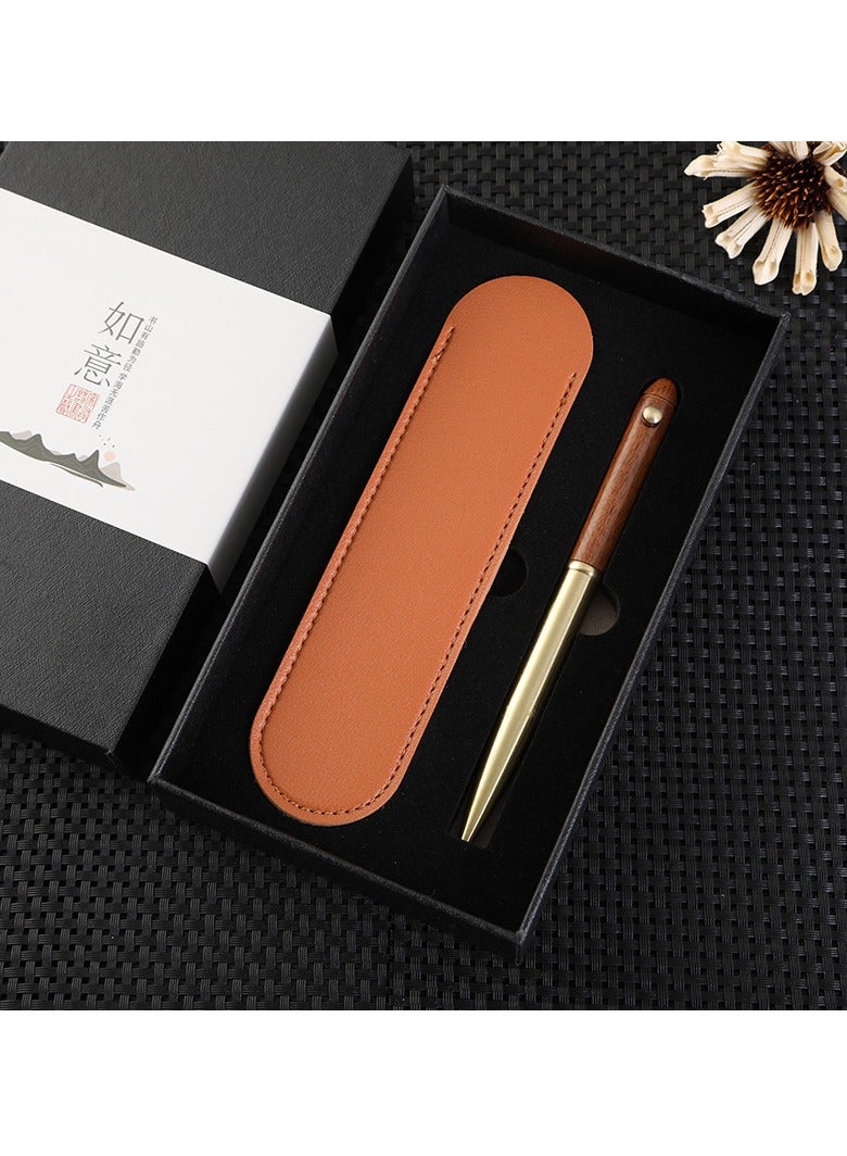 xozgdovg Signature Pen Jewel Pen Sandalwood Neutral Pen Gift Set with gift Black box - Rosewood 