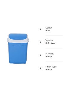 Aristo ARISTO Plastic Swing Lid Garbage Dustbin 16 LTR Combo (Blue & Blue)  - Image 5