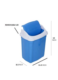 Aristo ARISTO Plastic Swing Lid Garbage Dustbin 16 LTR Combo (Blue & Blue)  - Image 4
