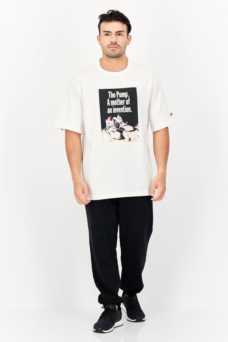 Reebok Men Sportswear Fit Short Sleeve Outdoor T-Shirt, Off White - Image 3