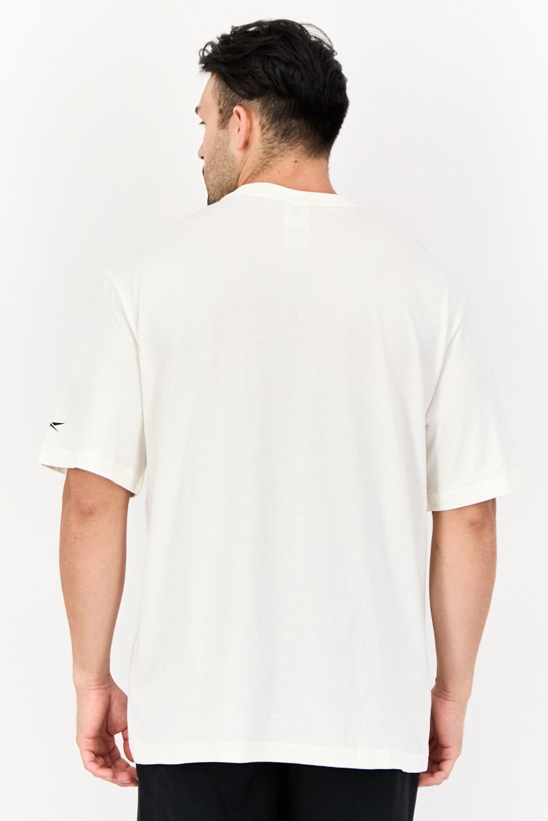 Reebok Men Sportswear Fit Short Sleeve Outdoor T-Shirt, Off White - Image 2