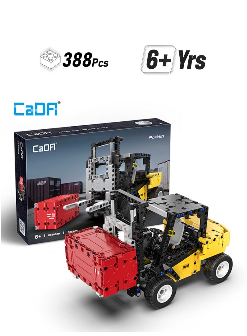 CaDA Car Toy Building Blocks Yellow Forklift C65002W 388pcs for +8 Years old - Image 1