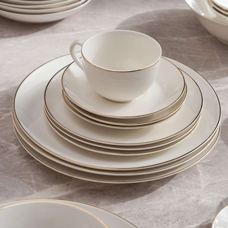 Pan Home طقم عشاء أبيض مكون من 61 قطعة لتناول الطعام الأنيق