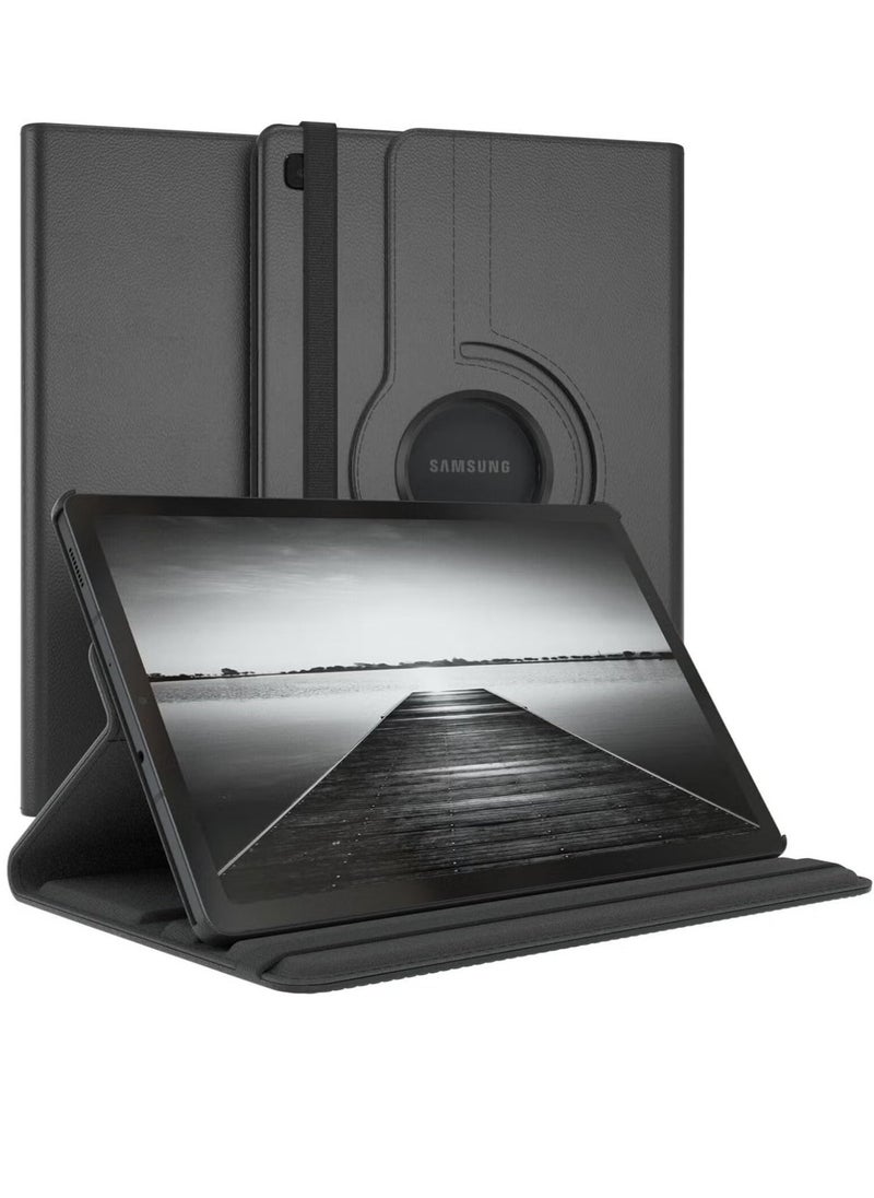 Rotating Case for Samsung Galaxy Tab A7 10.4 (2020/2022) [T500/T505/T507/T509] – [360-Degree Stand] [Auto Sleep/Wake] Folio Leather Smart Tablet Cover (Black)