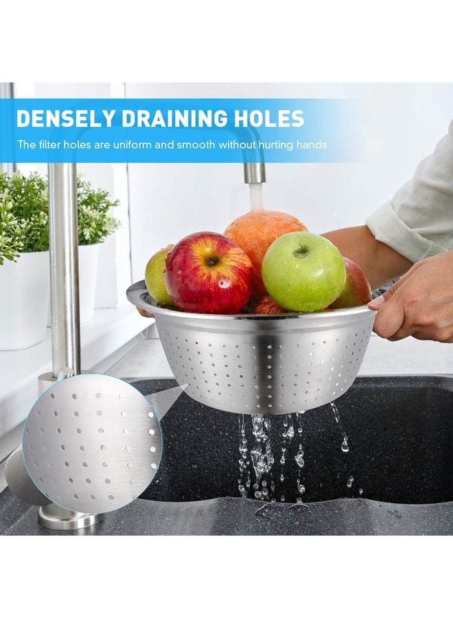 HOMESTAR Graters for Kitchen Handheld Stainless Steel Drain Basket Vegetable Cutter 3 In 1 Kitchen Multipurpose Grater Salad Bowl For Home (Silver) Colanders & Food Strainers - Image 3