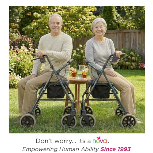 NOVA Medical Products Zoom Rollator Walker 22 Inch Pack of 1 - Image 5