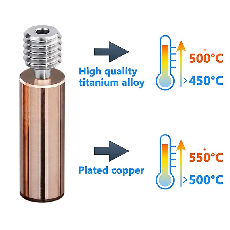 POLISI3D All Metal Bimetal Heatbreak Copper Titanium TC4 Throat High Temperature for Creality 3D Printer CR10 V3 S4 S5 Ender 3 V2 Ender3 pro Ender 5 CS3 Hotend Upgrade - Image 5