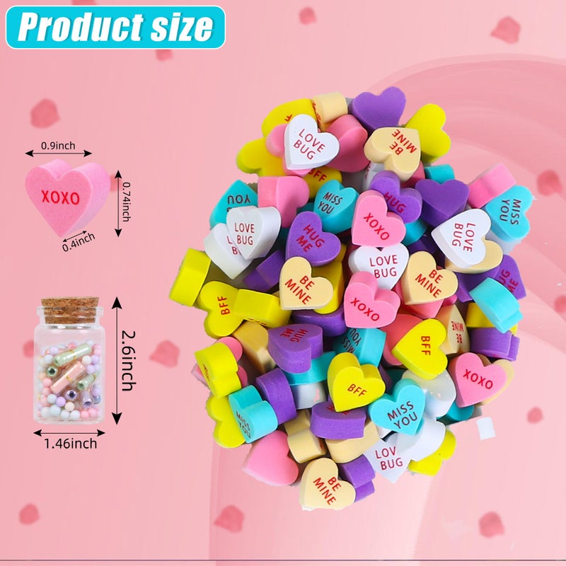 Shitailu Valentine's Day Decorations -210 pcs Conversation Hearts Vase Filler Set - Valentines Heart Decor - Sweet Floral Arrangement Home Decoration Centerpieces for Tables or Mantel, NO VASE - Image 3