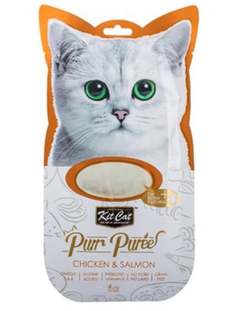 Kit Cat Chicken and Salmon's 4-Pourburyer Cat Food Set