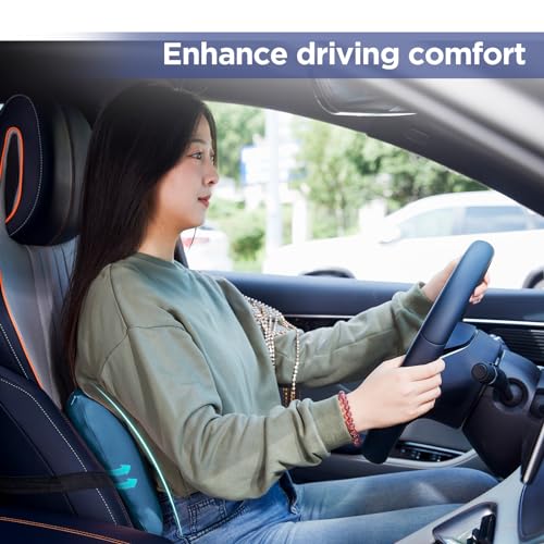 BYMECOST Lumbar Support Pillow for Office Chair, Car Lumbar Pillow Lower Back Pain Relief, Memory Foam Back Cushion with Adjustable Straps, Ergonomic Chair Back Pillow for Gaming Chair, Car, Bed (BLUE) - Image 4