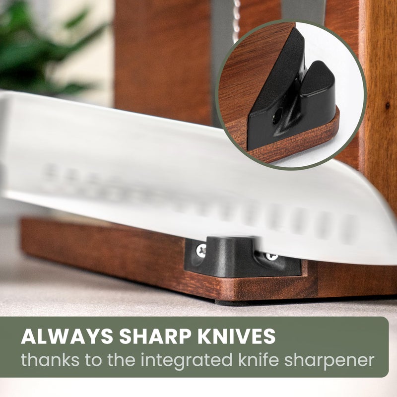 WALDWERK Extra Large Magnetic Knife Holder (16â€) - Acacia Wood Knife Block Without Knives - Knife Holder - Magnetic Knife Block - Knife Storage - Knife Magnet Organizer for Countertop - Image 3
