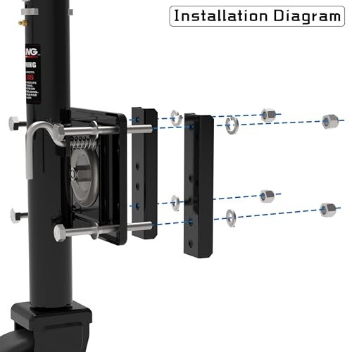TOWKING Upgraded Spoke Wheel Trailer Jack, 10" Vertical Movement, 1500 lbs, for RV, Boat, Trailer and More, Black - Image 5