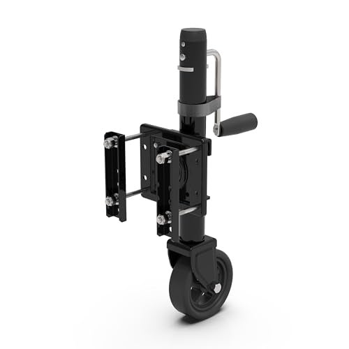 TOWKING Upgraded Spoke Wheel Trailer Jack, 10" Vertical Movement, 1500 lbs, for RV, Boat, Trailer and More, Black - Image 2